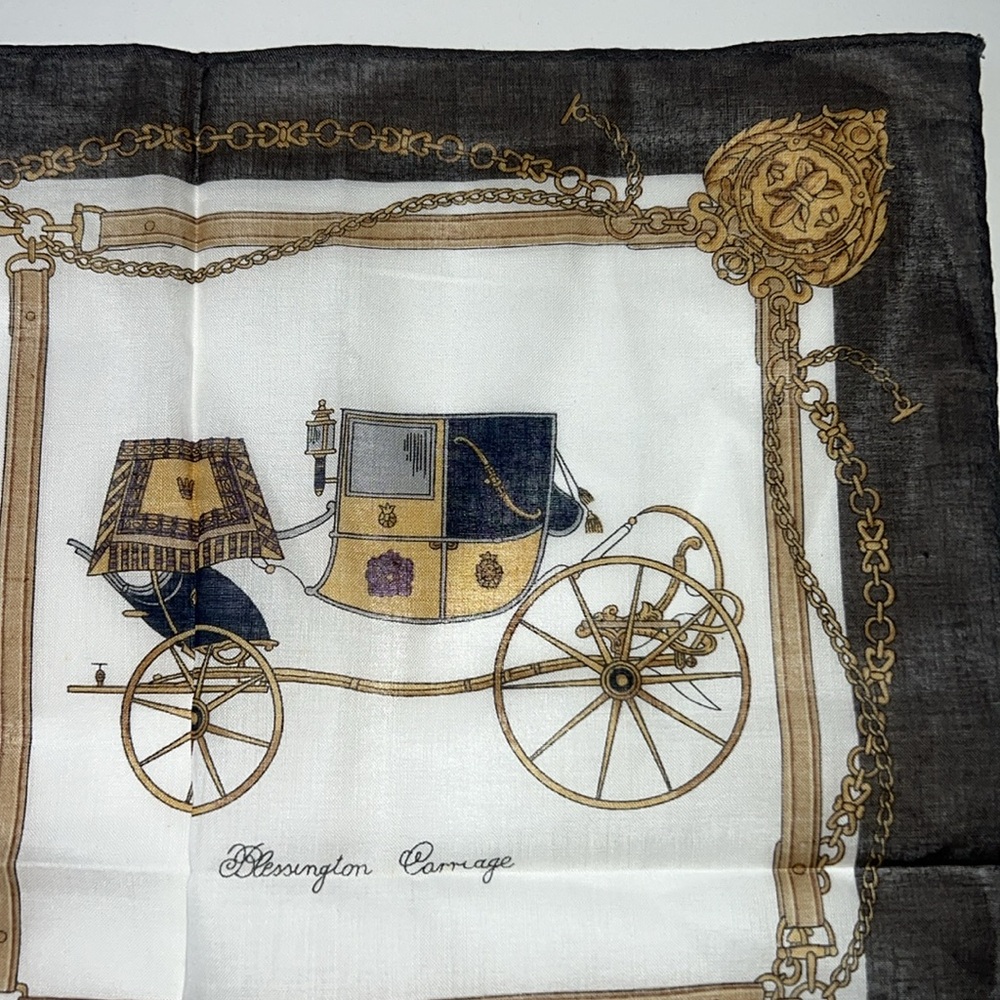 CELINE scarf square horse and carriages and chariots - Picture 9 of 17